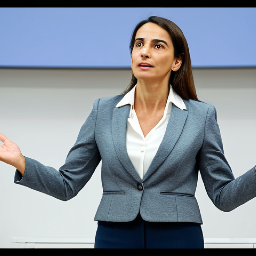 **
"A professional Spanish woman, fully clothed in a stylish business casual outfit (blazer, blouse, tailored trousers), presenting a motivational speech at a career development conference in Madrid. Background: Modern conference hall with attendees, bright lighting. Focus on her confident posture and engaging expression. Safe for work, appropriate content, professional, perfect anatomy, natural proportions, well-formed hands, proper finger count, professional photography, high quality."
**