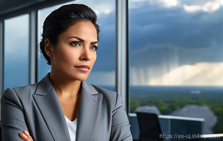 경력 회복탄력성 평가 도구 - **Prompt:** A determined Latina professional in her late 30s, dressed in a sleek business suit, stan...