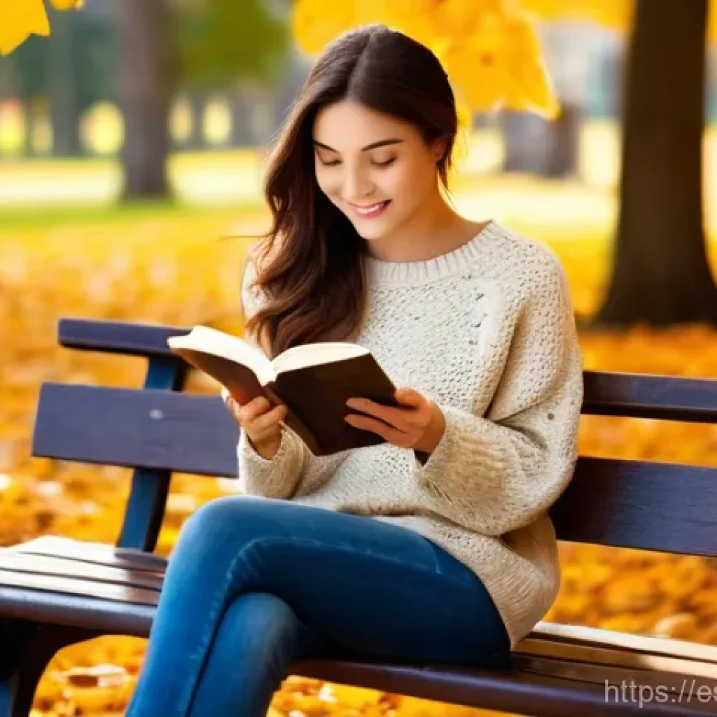 회복탄력성을 강화하기 위한 가치관 분석 - **Prompt 1: Cozy Autumn Park Reading**
A young woman in her early twenties, dressed in a warm, o...