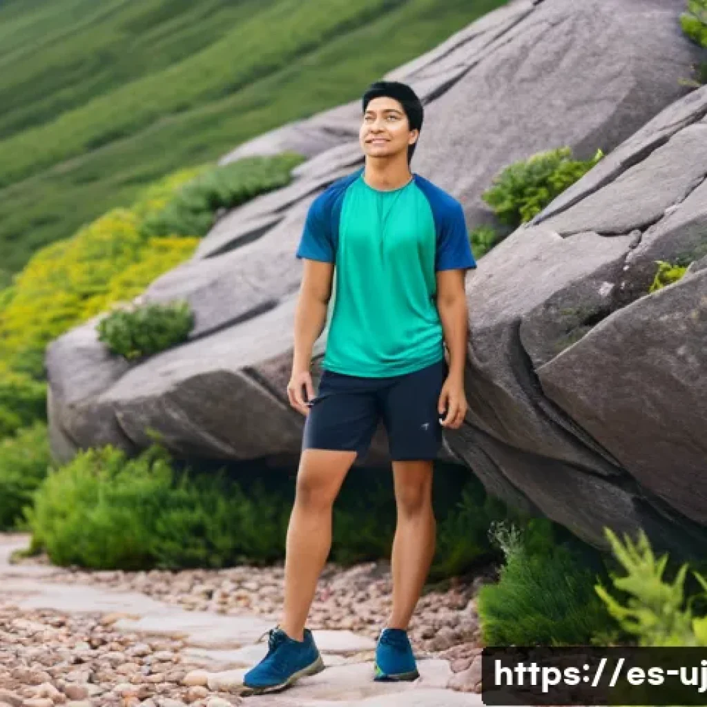 변화에 대처하는 법 회복탄력성 키우기 - **Prompt:** A diverse young adult (wearing comfortable, modest athletic wear) stands firmly on a win...