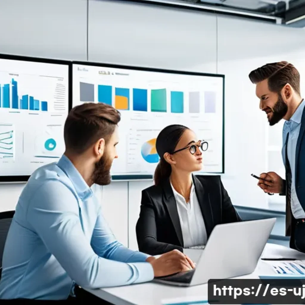 회복탄력성을 위한 직무 분석 방법 - A diverse professional team in a modern office environment engaged in a collaborative meeting around...
