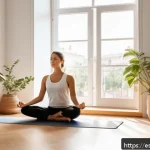Home 19 회복탄력성을 위한 자기 리더십 방법 - A serene morning scene in a modern Spanish apartment, featuring a person in comfortable casual cloth...